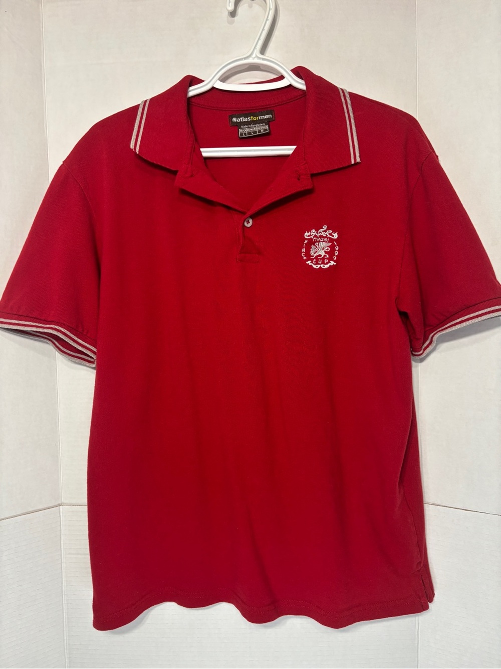 Atlas for Men Maori Cup 3 Button Polo Shirt Large 100% Cotton